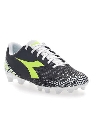 Črni nogometni čevlji za trdna tla z rumenim logotipom Diadora Pichichi 6 Mg14