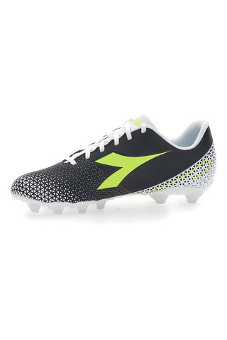 Črni nogometni čevlji za trdna tla z rumenim logotipom Diadora Pichichi 6 Mg14
