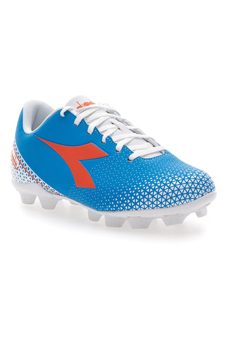 Nogometni čevlji s fiksnimi čepki, modri z oranžnim logotipom Diadora Pichichi 6 Md Jr
