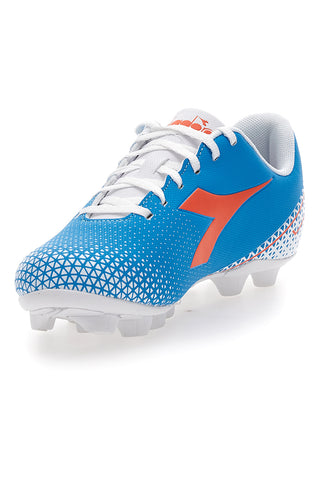 Nogometni čevlji s fiksnimi čepki, modri z oranžnim logotipom Diadora Pichichi 6 Md Jr