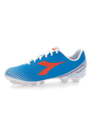 Nogometni čevlji s fiksnimi čepki, modri z oranžnim logotipom Diadora Pichichi 6 Md Jr