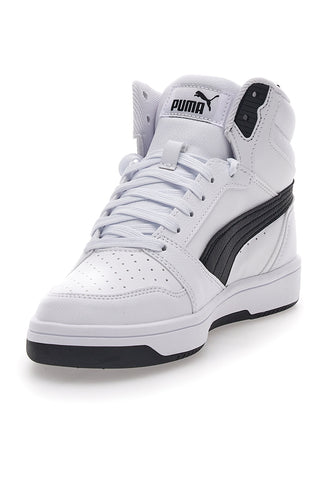 Bele in črne superge Puma Rebound V6 Mid Jr