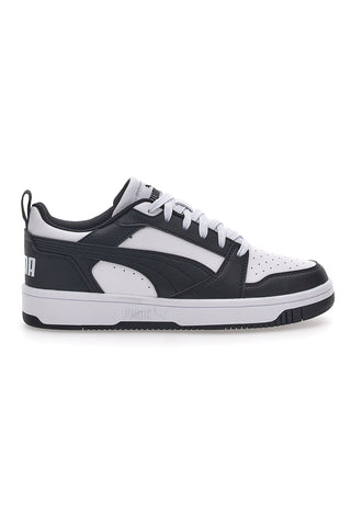 Bele in črne superge z bočnim vrvico Puma Rebound V6 LO JR