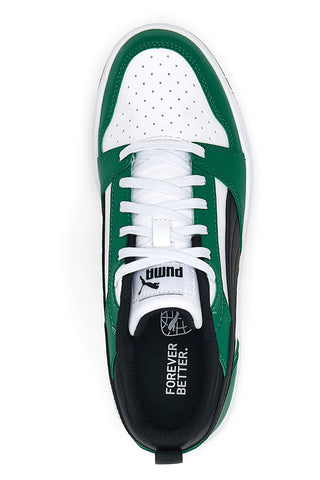 Bele in zelene superge z bočnim trakom Puma Rebound V6 LO JR