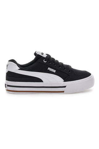 Črne in bele platnene superge Puma Court Classic Vulc Fs Jr