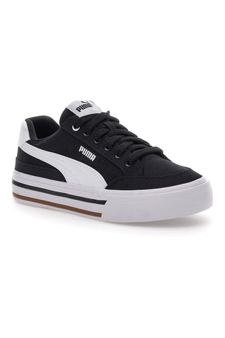 Črne in bele platnene superge Puma Court Classic Vulc Fs Jr