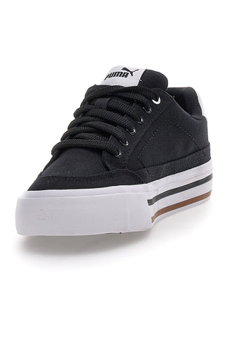 Črne in bele platnene superge Puma Court Classic Vulc Fs Jr
