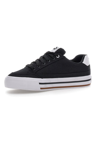 Črne in bele platnene superge Puma Court Classic Vulc Fs Jr