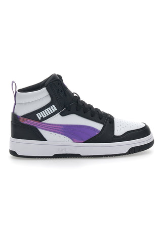 Visoke bele in črne superge za fante Puma Rebound V6 Mid Deep Dive JR