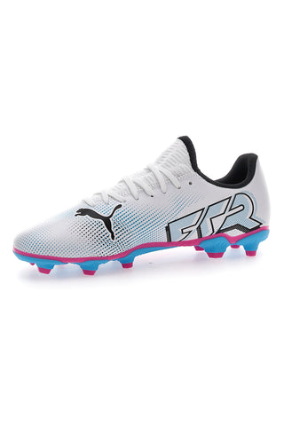 Bele nogometne čevlje z modrimi čepki Puma Future 7 Play FG/AG JR