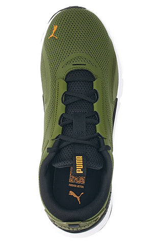 Tekaske čevlje vojaške zelene barve iz mrežastega materiala Puma Flex Focus Lite