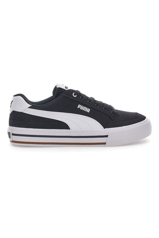 Črni in beli platneni športni copati Puma Court Classic Vulc Fs