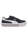 Črni in beli platneni športni copati Puma Court Classic Vulc Fs