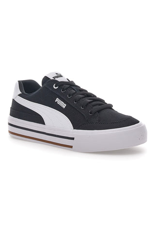 Črni in beli platneni športni copati Puma Court Classic Vulc Fs