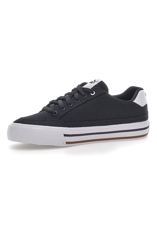 Črni in beli platneni športni copati Puma Court Classic Vulc Fs