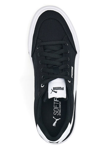 Črni in beli platneni športni copati Puma Court Classic Vulc Fs