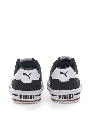 Črni in beli platneni športni copati Puma Court Classic Vulc Fs