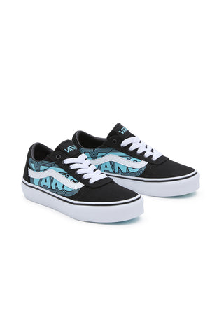 Črni in modri športni copati z logotipom Vans Ward na strani