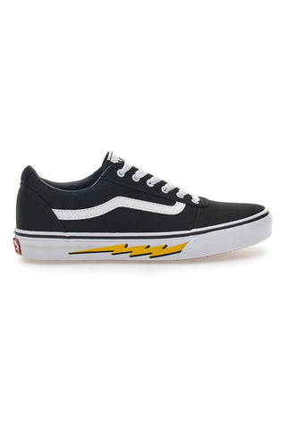 Črni in beli superge z bliskavico na strani Vans Ward