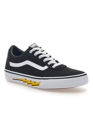 Črni in beli superge z bliskavico na strani Vans Ward
