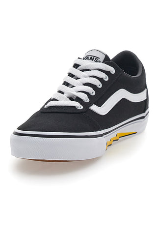 Črni in beli superge z bliskavico na strani Vans Ward