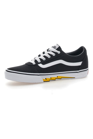 Črni in beli superge z bliskavico na strani Vans Ward