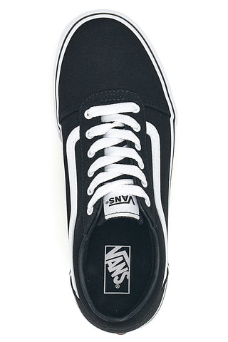 Črni in beli superge z bliskavico na strani Vans Ward