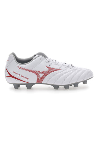 Beli in rdeči nogometni čevlji Mizuno Monarcida Neo III Select