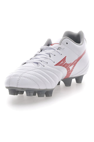 Beli in rdeči nogometni čevlji Mizuno Monarcida Neo III Select