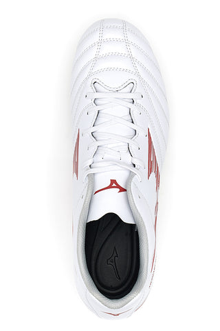 Beli in rdeči nogometni čevlji Mizuno Monarcida Neo III Select