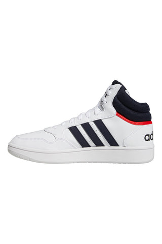 Bele visoke superge z vezalkami Adidas Hoops 3.0 Mid