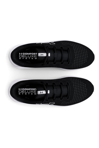 Črni in beli tekaški čevlji Under Armour Charged Pursuit 3 Bl