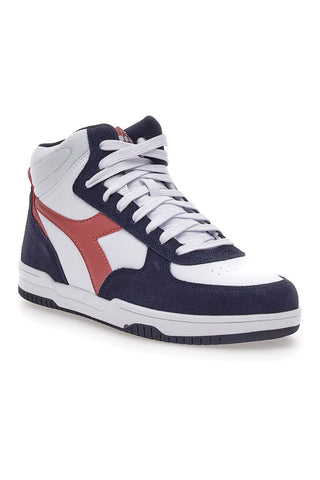 BELE MID-CUT SNEAKERS Z VIOLETNIMI DETAJLI DIADORA RAPTOR HIGH SL