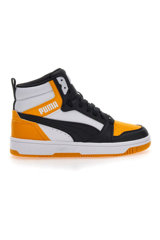 Visoke rumene/črne superge Puma Rebound V6 Mid JR
