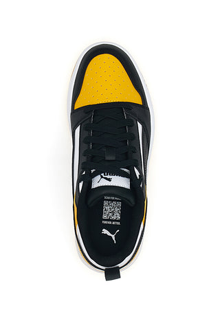 Rumene in črne superge z vezalkami Puma Rebound V6 Lo Jr