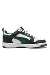 Črni, beli in zeleni športni copati Puma Rebound V6 Low Jr