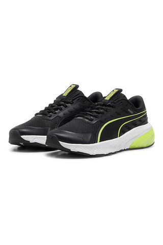 Črni, beli in limetno zeleni tekaški copati Puma Cell Glare Jr