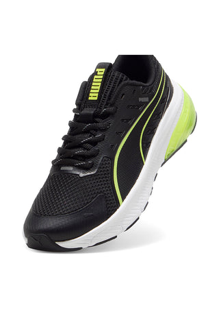 Črni, beli in limetno zeleni tekaški copati Puma Cell Glare Jr