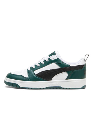 Črni, beli in zeleni športni copati Puma Rebound V6 Low