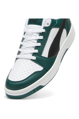 Črni, beli in zeleni športni copati Puma Rebound V6 Low