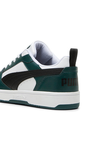 Črni, beli in zeleni športni copati Puma Rebound V6 Low
