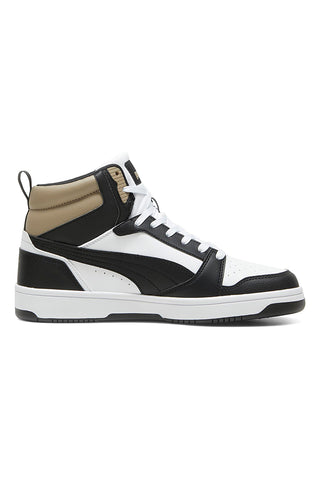 Visoke bele superge s črnimi in bež detajli Puma Rebound V6 Mid 39232622