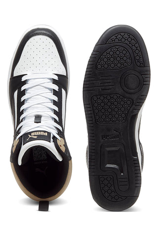 Visoke bele superge s črnimi in bež detajli Puma Rebound V6 Mid 39232622