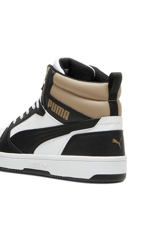 Visoke bele superge s črnimi in bež detajli Puma Rebound V6 Mid 39232622