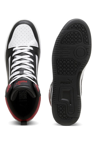 Visoke bele superge z črnimi in rdečimi detajli Puma Rebound V6 39232624