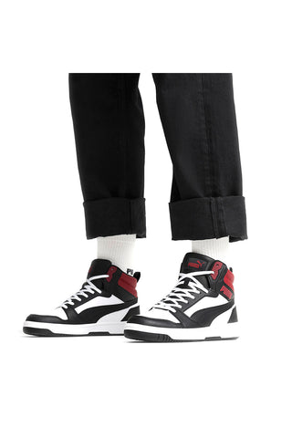 Visoke bele superge z črnimi in rdečimi detajli Puma Rebound V6 39232624