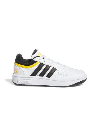 Bele superge z črnimi in rumenimi detajli Adidas Hoops 3.0 K