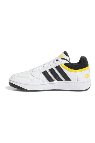 Bele superge z črnimi in rumenimi detajli Adidas Hoops 3.0 K