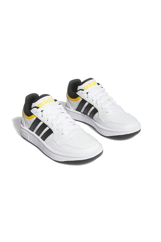 Bele superge z črnimi in rumenimi detajli Adidas Hoops 3.0 K