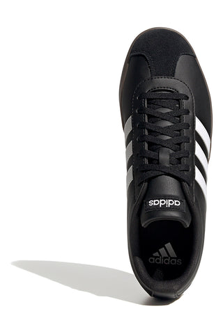 Črni športni copati z belimi trakovi Adidas VL Court Base